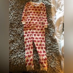 COPY - 3t waffle knit heart pajamas